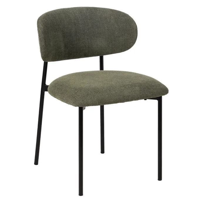 Silla verde metal negro