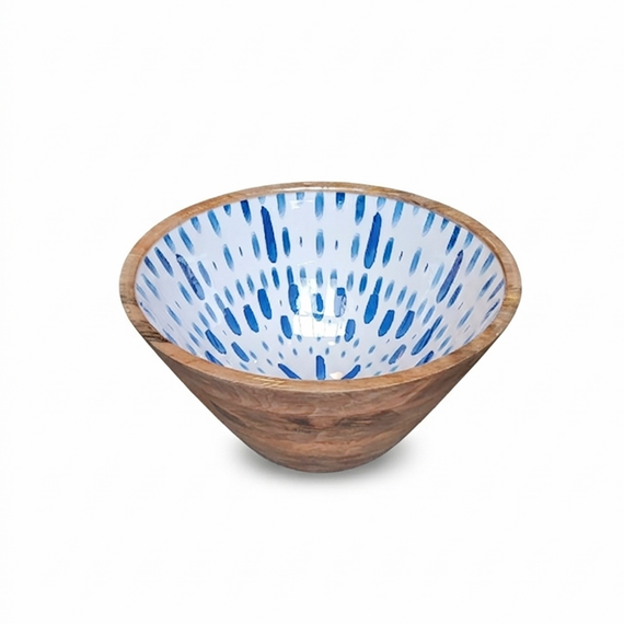 Ensaladera madera mango azul star