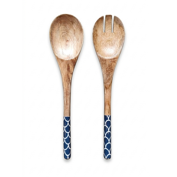 Cubiertos para ensalada azul