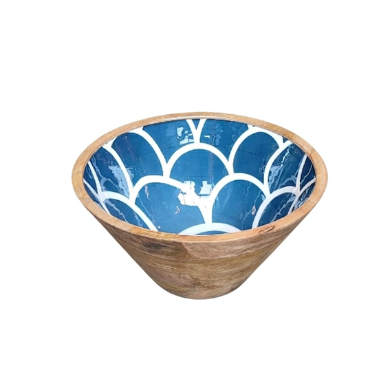 Ensaladera madera mango azul