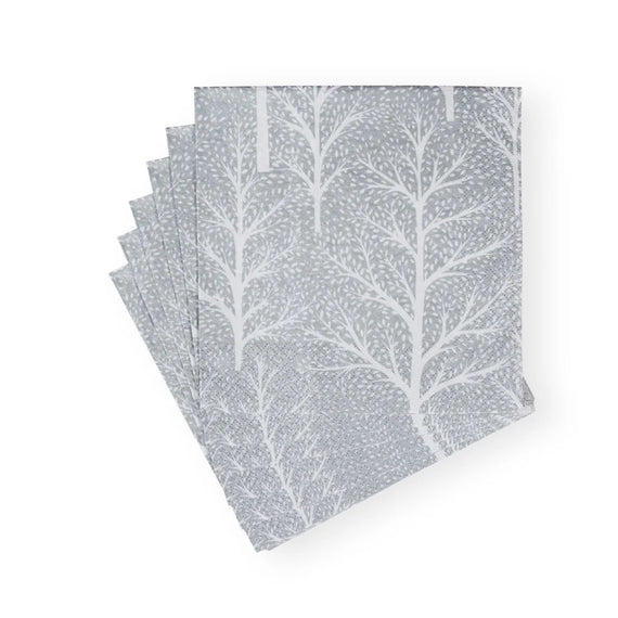 Servilletas WINTER TREES plata 16.5x16.5