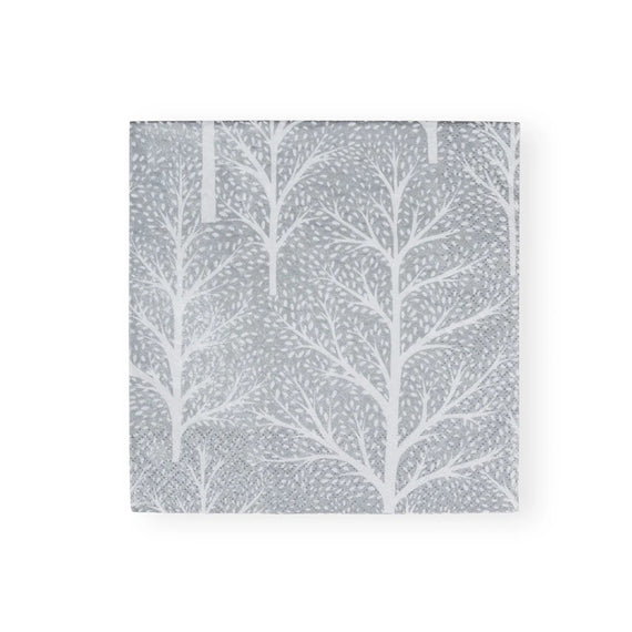 Servilletas WINTER TREES plata 12.7x12.7