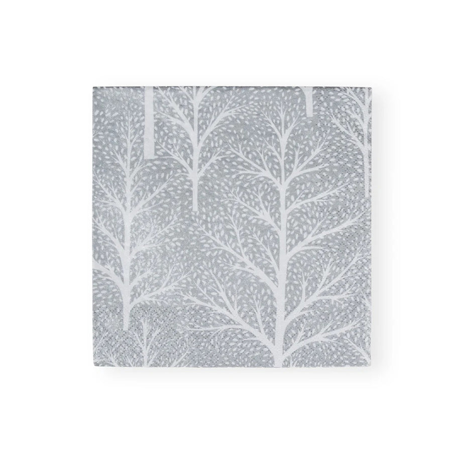 Servilletas WINTER TREES plata 12.7x12.7