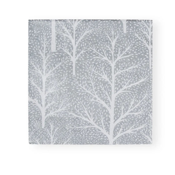 Servilletas WINTER TREES plata 16.5x16.5