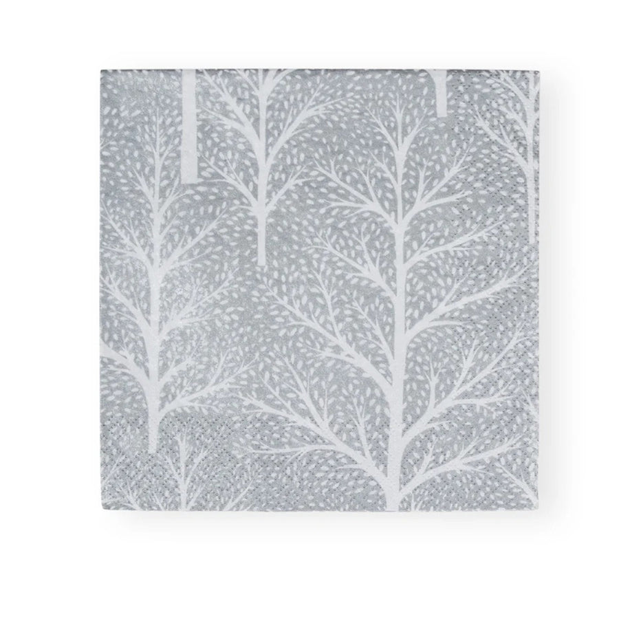 Servilletas WINTER TREES plata 16.5x16.5