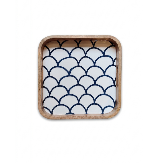 Bandeja madera mango blanco pq.