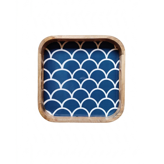Bandeja madera mango azul pq.