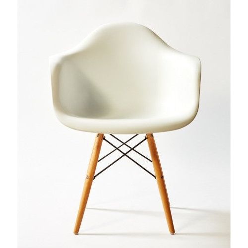 Sillón ABS blanco / madera