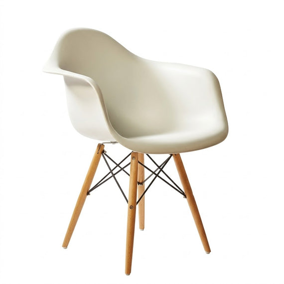 Sillón ABS blanco / madera