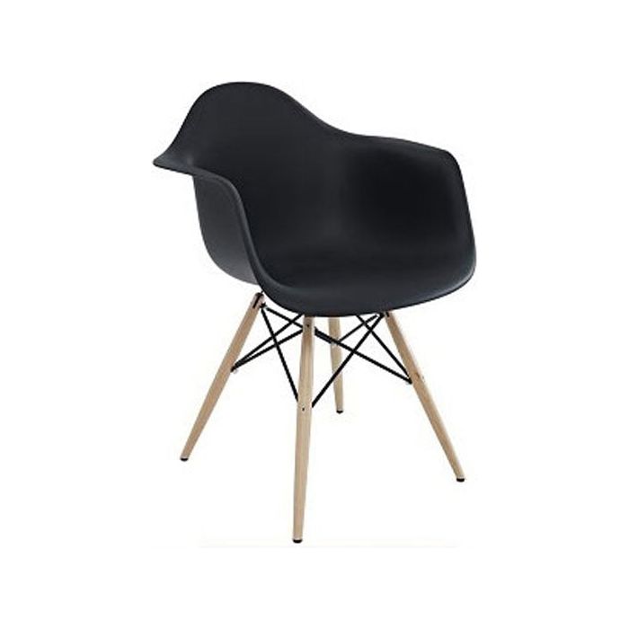 Sillón ABS negro / madera