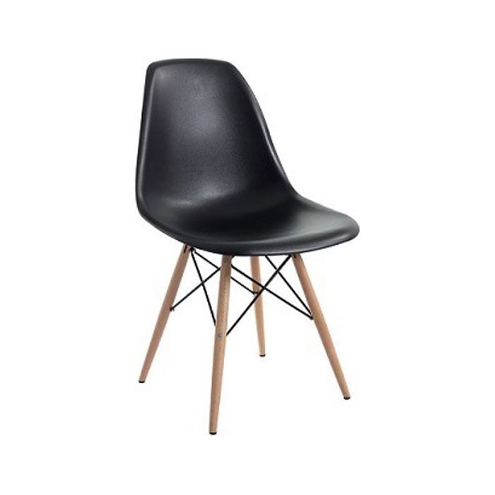 Silla ABS negra / madera