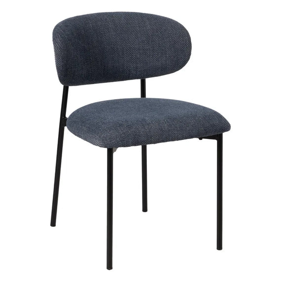 Silla azul metal negro
