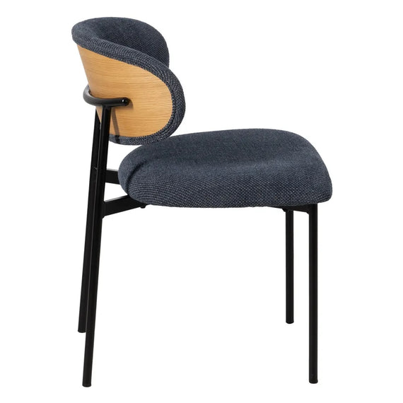 Silla azul metal negro