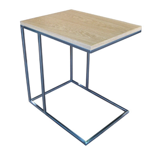 Mesa bandeja hierro pulido / roble