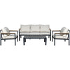 Set exterior sofás 3 plazas + sillones + mesa antracita