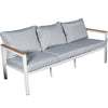 Set exterior sofás 3 plazas + sillones + mesa blanco