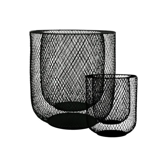 Set 2 portavelas KABU negro