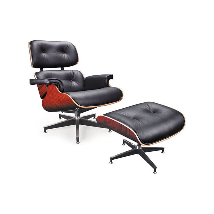 Sillón / Reposapies piel negro