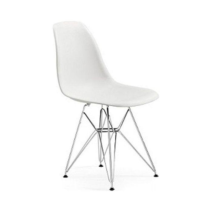 Silla ABS blanco / cromo