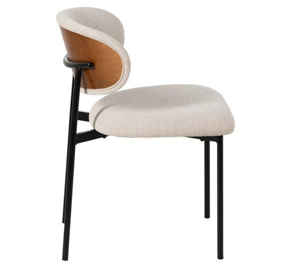 Silla crema metal negro