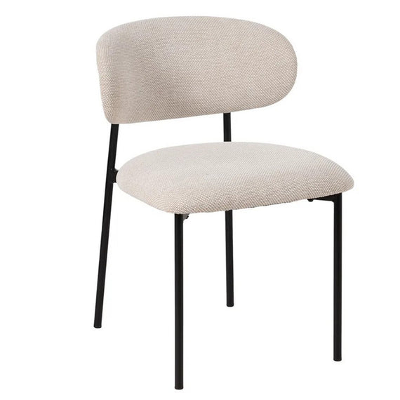 Silla crema metal negro