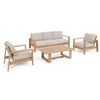 Set exterior aluminio efecto madera natural