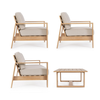 Set exterior aluminio efecto madera natural