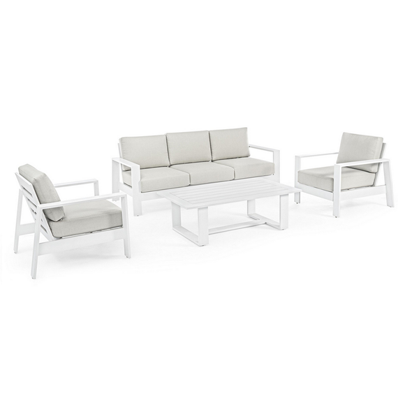 Set exterior aluminio blanco