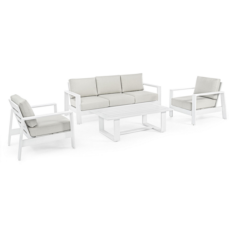 Set exterior aluminio blanco