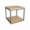 Mesa auxiliar Cubo hierro roble natural