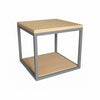 Mesa auxiliar Cubo hierro roble natural
