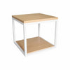 Mesa auxiliar Cubo hierro roble natural