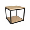 Mesa auxiliar Cubo hierro roble natural
