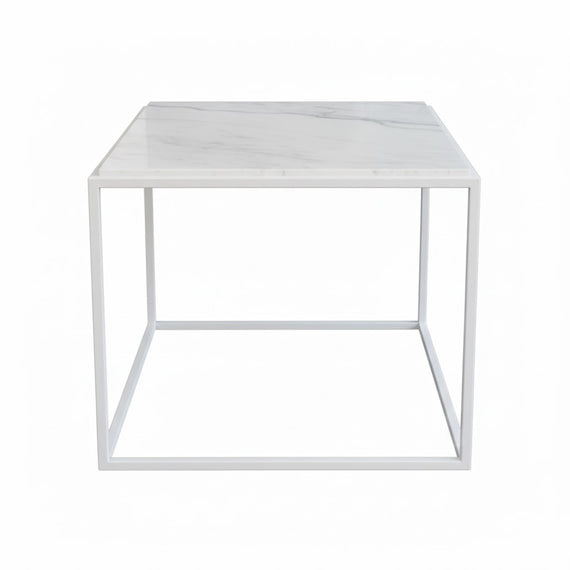 Mesa Cubo con mármol embutido