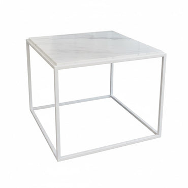 Mesa Cubo con mármol embutido