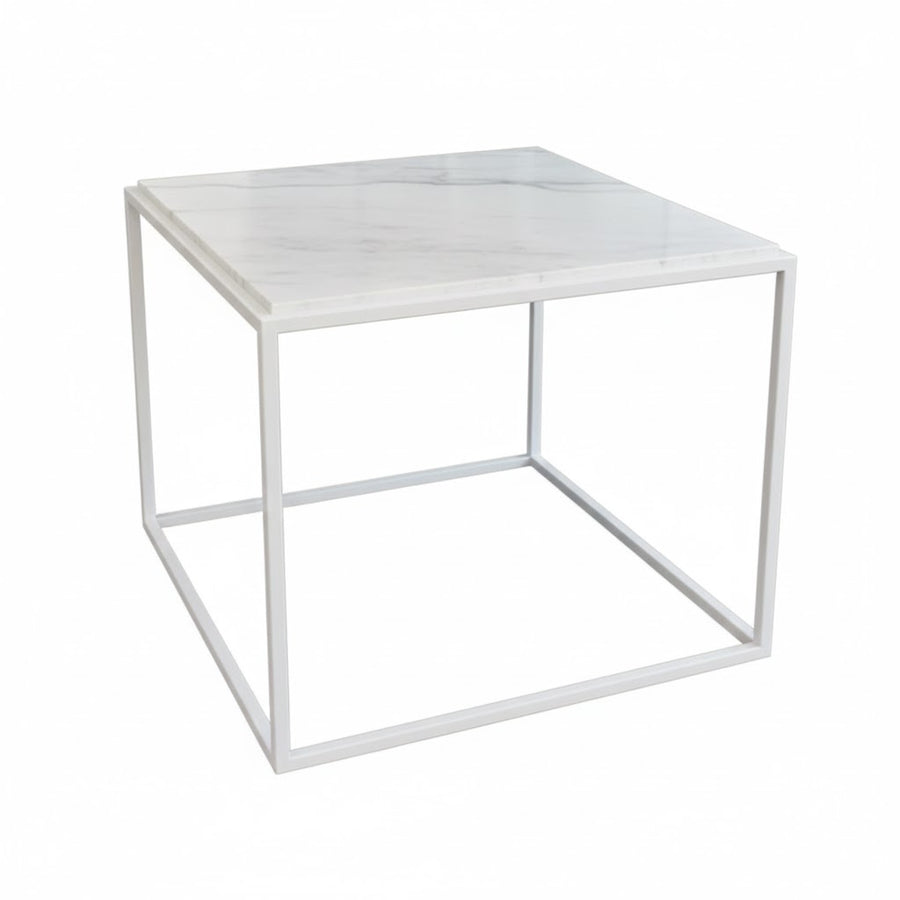Mesa Cubo con mármol embutido