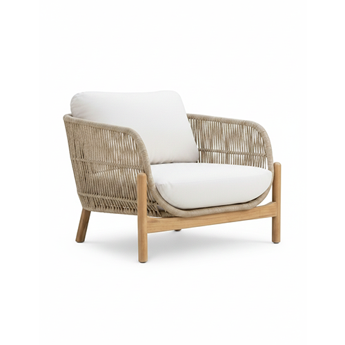 Sillón exterior madera y cuerda