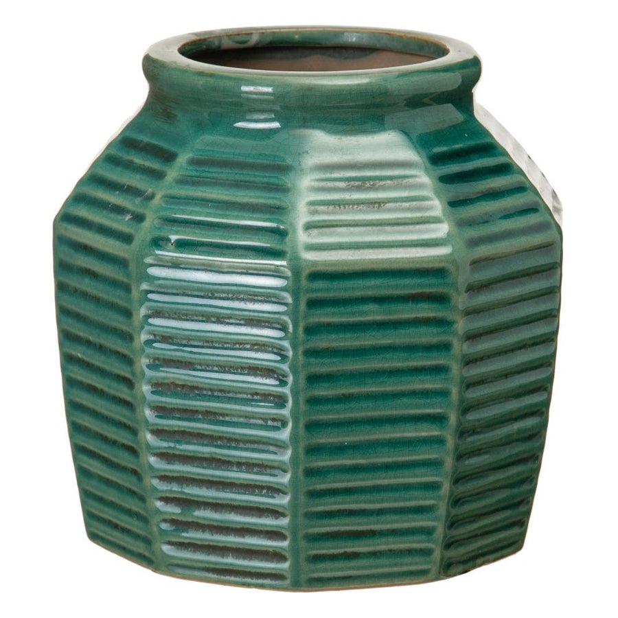 Macetero ceramica azul
