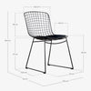 Silla rejilla metal negro